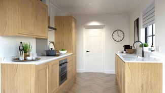 Chilcomb Handleless Oak EKES Galley