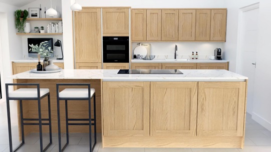 Chilcomb Handleless Oak EKES Island