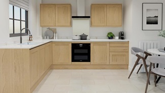 Chilcomb Handleless Oak EKES L Shape