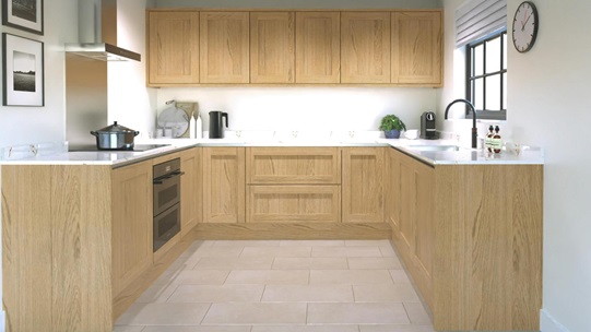 Chilcomb Handleless Oak EKES U Shape