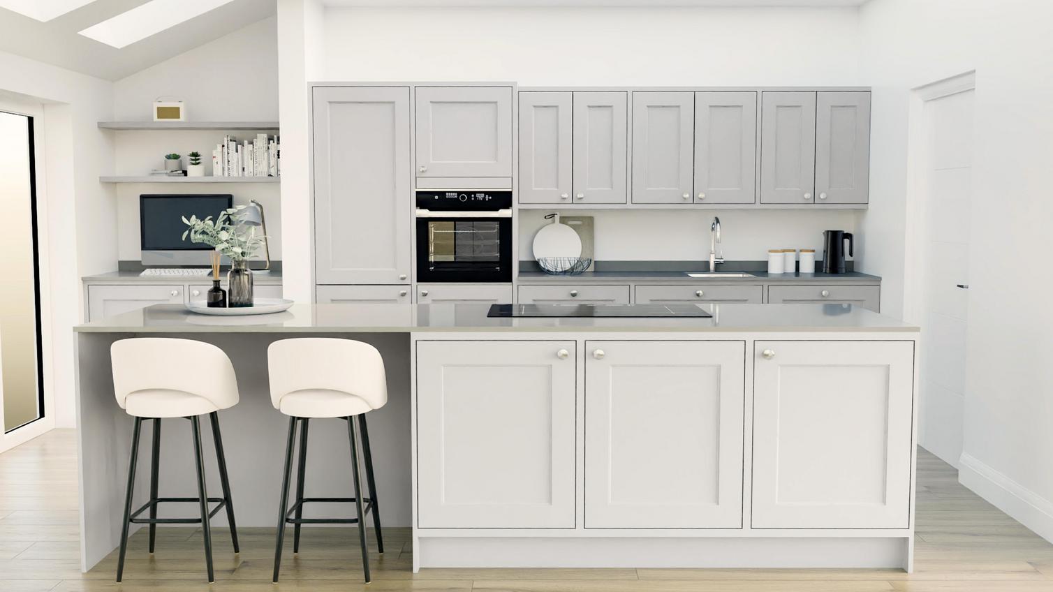 Elmbridge Inframe Dove Grey Island Kitchen