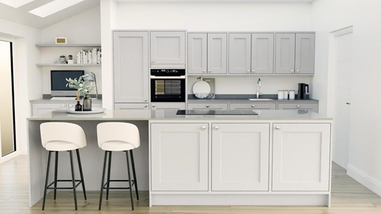 Elmbridge Inframe Dove Grey Island Kitchen