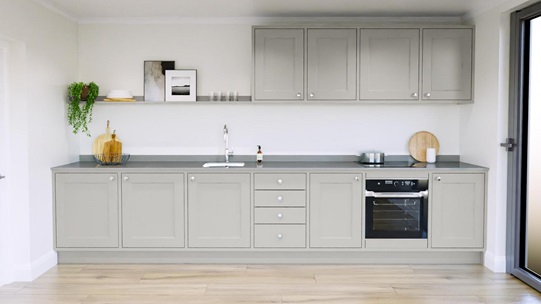 Elmbridge Inframe Dove Grey Single Wall Kitchen