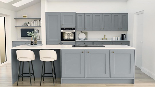 Elmbridge Inframe DuskBlue Island Kitchen