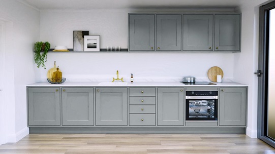 Elmbridge Inframe Dusk Blue Single Wall Kitchen