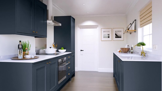 Elmbridge Inframe Navy Galley Kitchen