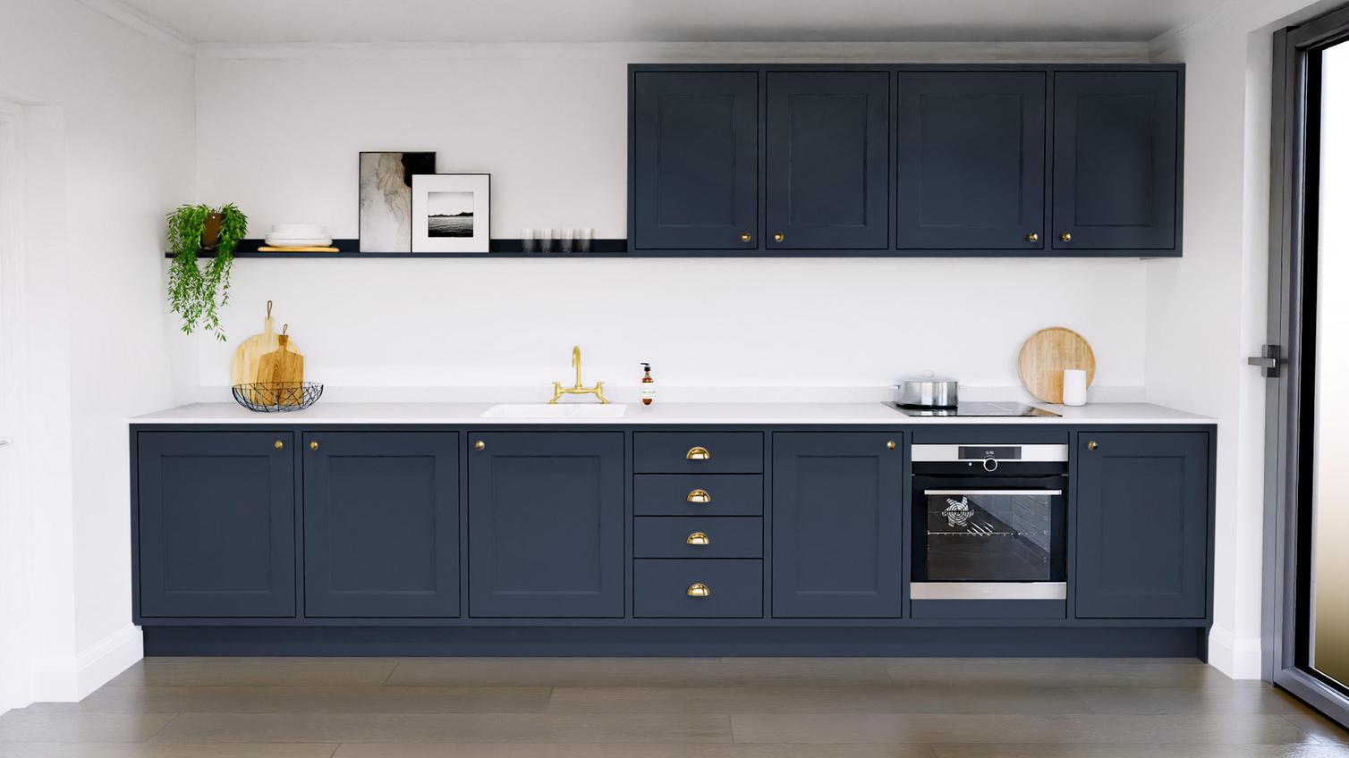 Elmbridge Inframe Navy Single Wall Kitchen