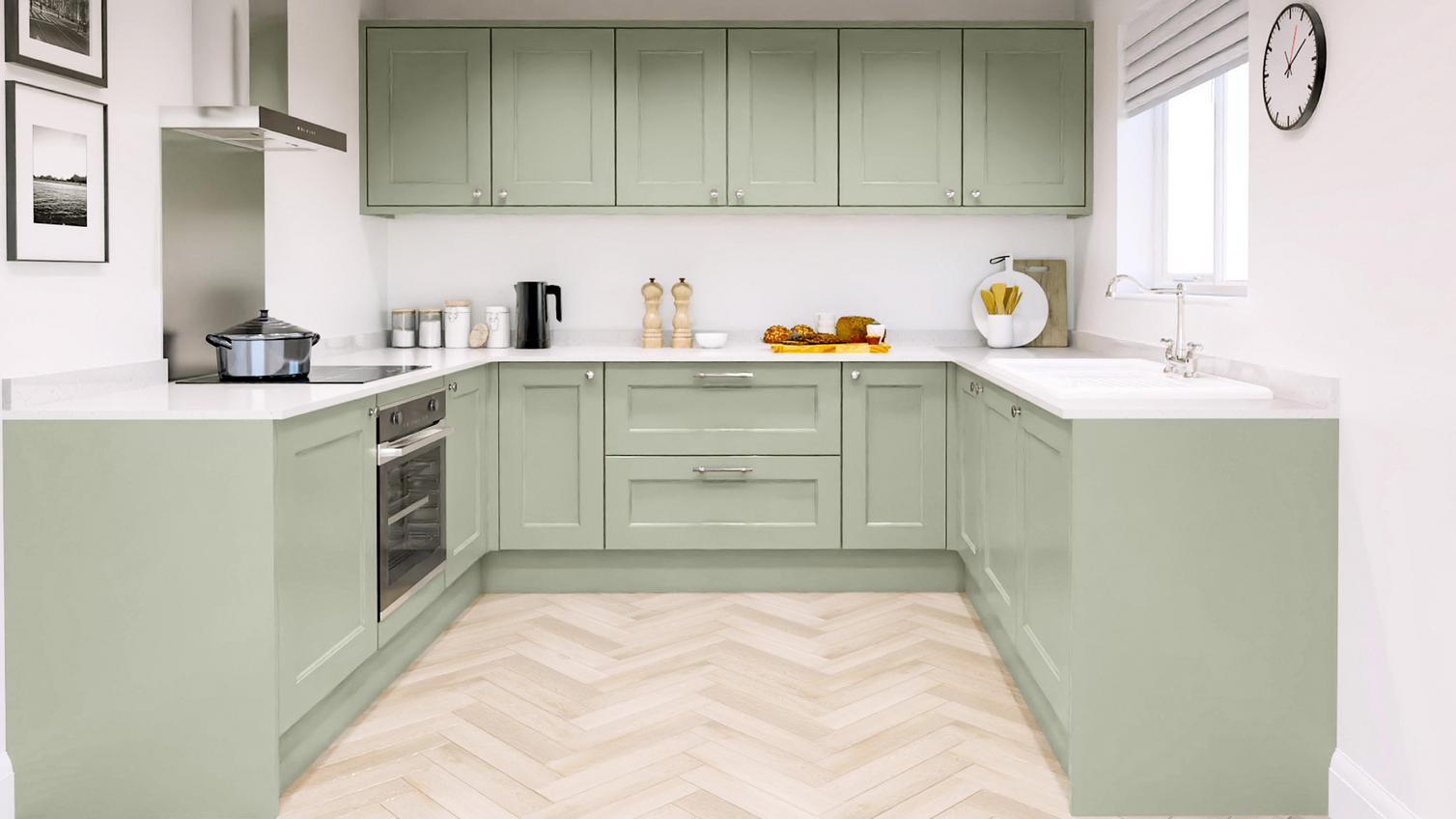 Elmbridge Sage Green U Shape Kitchen
