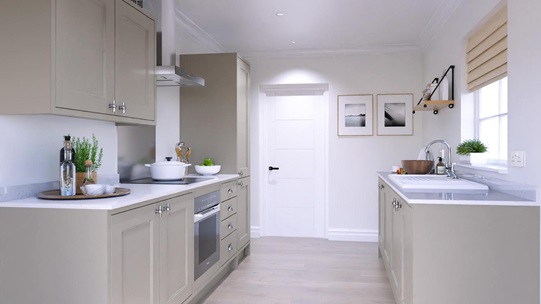 Elmbridge Inframe Pebble Galley Kitchen