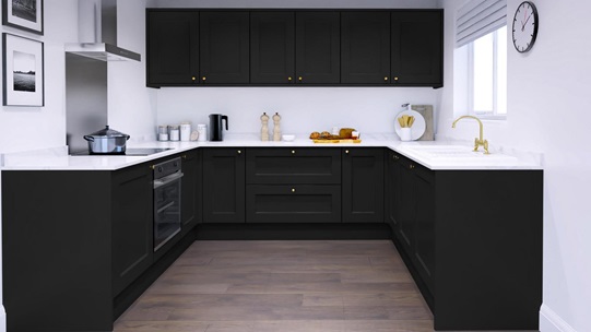 Elmbridge Paint To Order Black EKES U Shape Kitchen Set