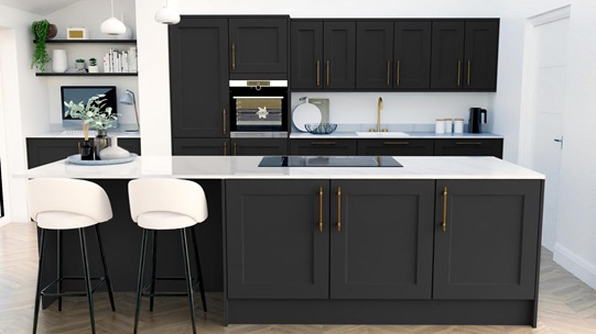 Elmbridge Paint To Order Charcoal EKES Island Kitchen Set