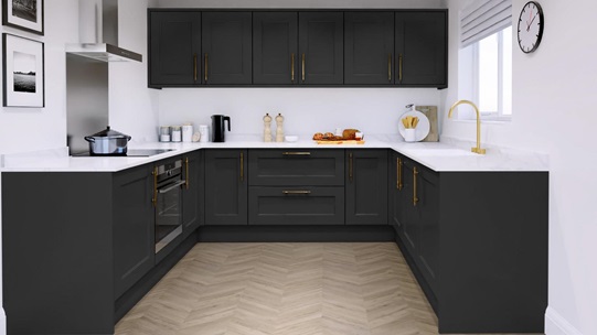 Elmbridge Paint To Order Charcoal EKES U Shape Kitchen Set