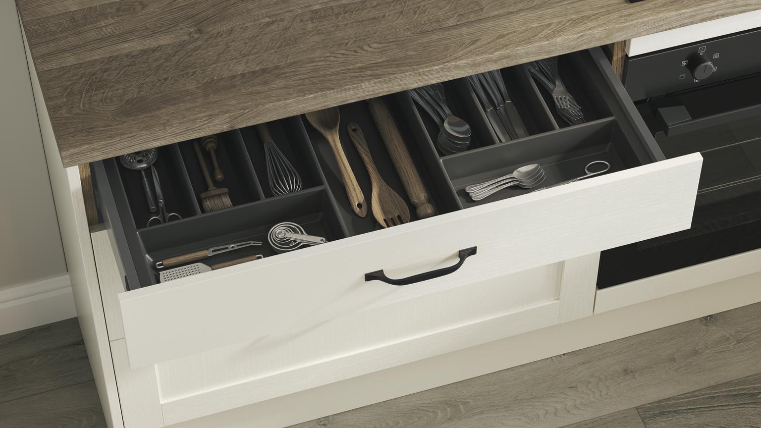 Allendale Antique White Drawer Storage With Cutlery Insert