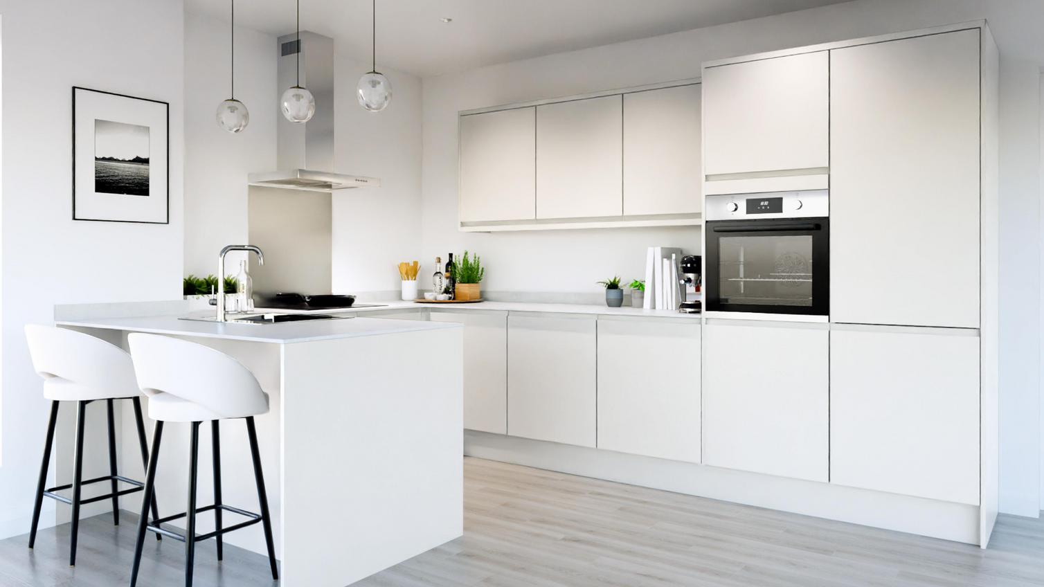 Clerkenwell Super Matt White EKES Peninsula Main Set Shot