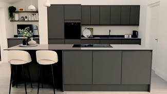 Clerkenwell Super Matt Slate Grey EKES Island Main Set Shot