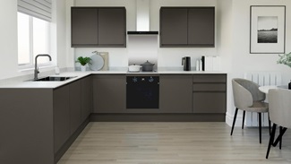 Clerkenwell Super Matt Slate Grey EKES L Shaped Main Set Shot