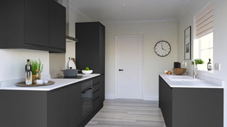 Clerkenwell Super Matt Charcoal EKES Galley Main Set Shot