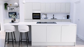 Clerkenwell Gloss White EKES Island Main Set Shot