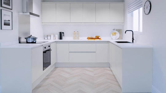 Clerkenwell Gloss White EKES U Shape Main Set Shot