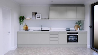 Clerkenwell Gloss Dove Grey EKES Single Wall Main Set Shot