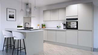 Clerkenwell Gloss Dove Grey EKES Peninsula Main Set Shot