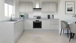 Clerkenwell Super Matt Dove Grey Handleless L Shaped