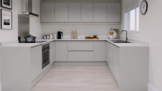 Clerkenwell Super Matt Dove Grey Handleless U Shape