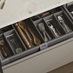 Clerkenwell Super Matt Sand Grey & Textures Dark Oak Drawer Storage