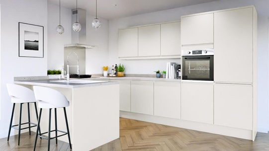 Clerkenwell Standard Super Matt Porcelain EKES Set Shot Peninsula CAD