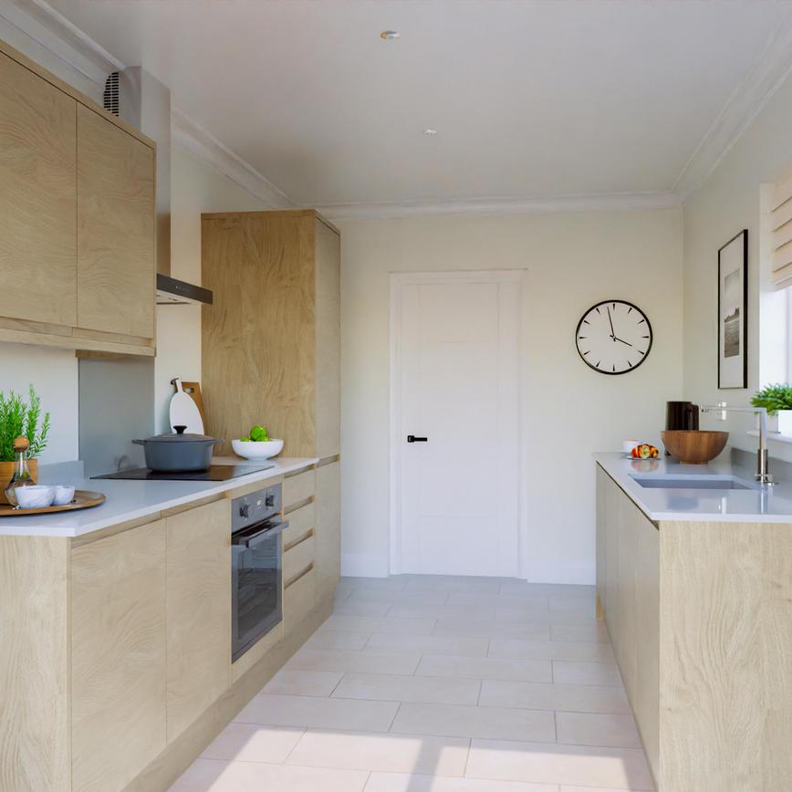 Clerkenwell Standard Natural Oak EKES Set Shot Galley CAD