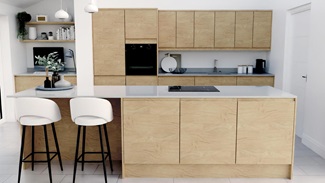 Clerkenwell Standard Natural Oak EKES Set Shot Island CAD