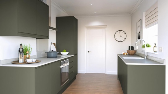 Clerkenwell Super Matt Ash Green EKES Galley