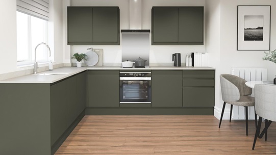 Clerkenwell Super Matt Ash Green EKES L Shaped