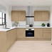 Greenwich Natural Oak Handleless EKES L Shape Main Set Shot