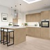 Greenwich Natural Oak Handleless EKES Peninsula Main Set Shot