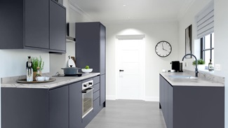 Greenwich Navy Handleless EKES Galley Main Set Shot