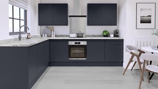 Greenwich Navy Handleless EKES L Shape Main Set Shot