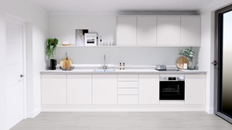 Greenwich White Smooth Handleless EKES Single Wall Main Set Shot