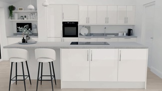 Greenwich Gloss White EKES Island Main Set Shot