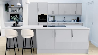 Greenwich Gloss Dove Grey EKES Island Main Set Shot
