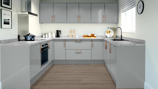 Greenwich Gloss Slate Grey EKES U Shaped Main Set Shot