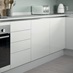 Greenwich Gloss Handleless White Cupboards Cameo