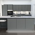 Greenwich Gloss Slate Grey Handleless EKES Island Main Set Shot