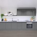 Greenwich Gloss Slate Grey Handleless EKES Single Wall Main Set Shot