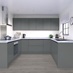 Greenwich Gloss Slate Grey Handleless EKES U Shape Main Set Shot