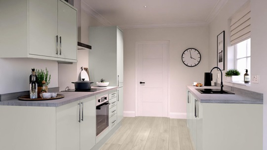 Greenwich Gloss Sandstone EKES Galley Main Set Shot