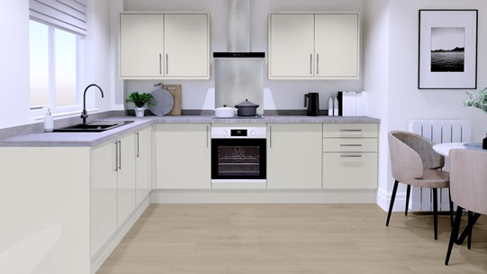 Greenwich Gloss Sandstone EKES L-Shape Main Set Shot