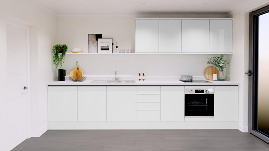 Greenwich Gloss Dove Grey Handless EKES Single Wall Main Set Shot