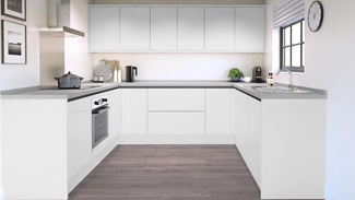 Greenwich Gloss Dove Grey Handless EKES U Shape Main Set Shot