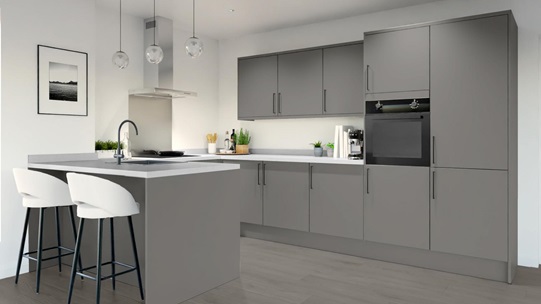 Greenwich Croft Grey Penisula EKES Kitchen Set Shot